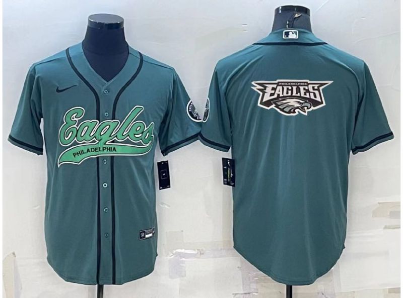 Men Philadelphia Eagles Blank Green 2022 Nike Co branded NFL Jerseys